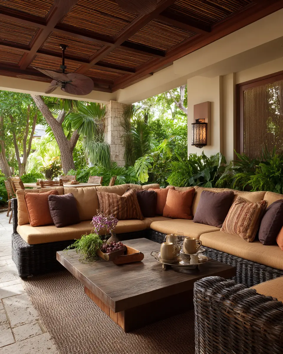 Warm Tropical Patio Decor Ideas