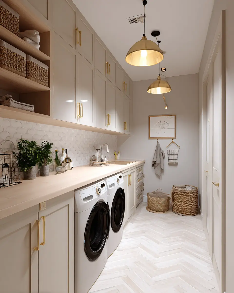 Warm Urban Laundry Room Decor Ideas