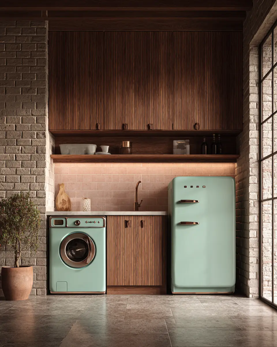 Warm Urban Laundry Room Decor Ideas