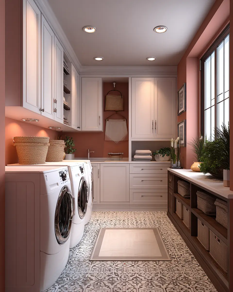 Warm Urban Laundry Room Decor Ideas