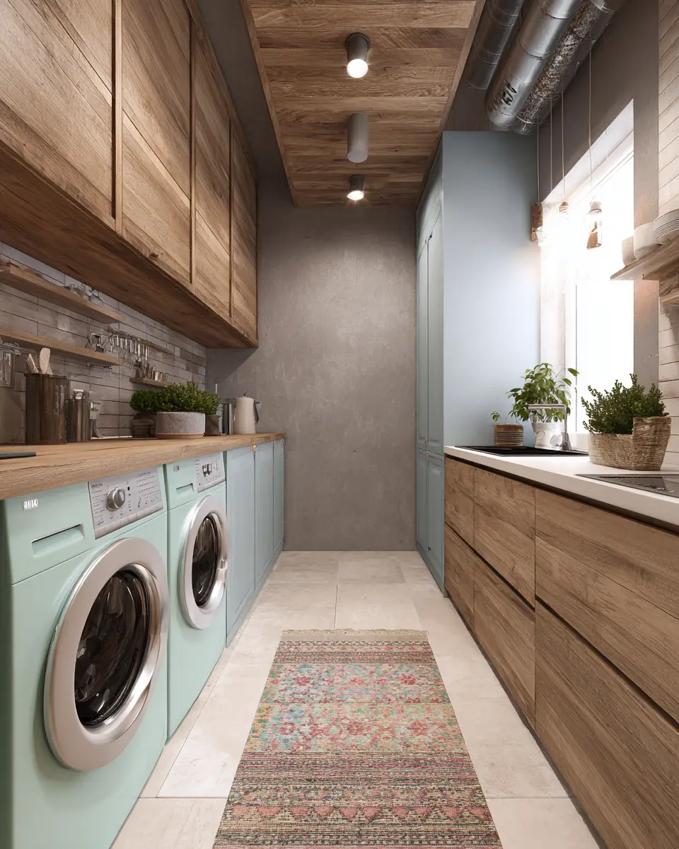 Warm Urban Laundry Room Decor Ideas