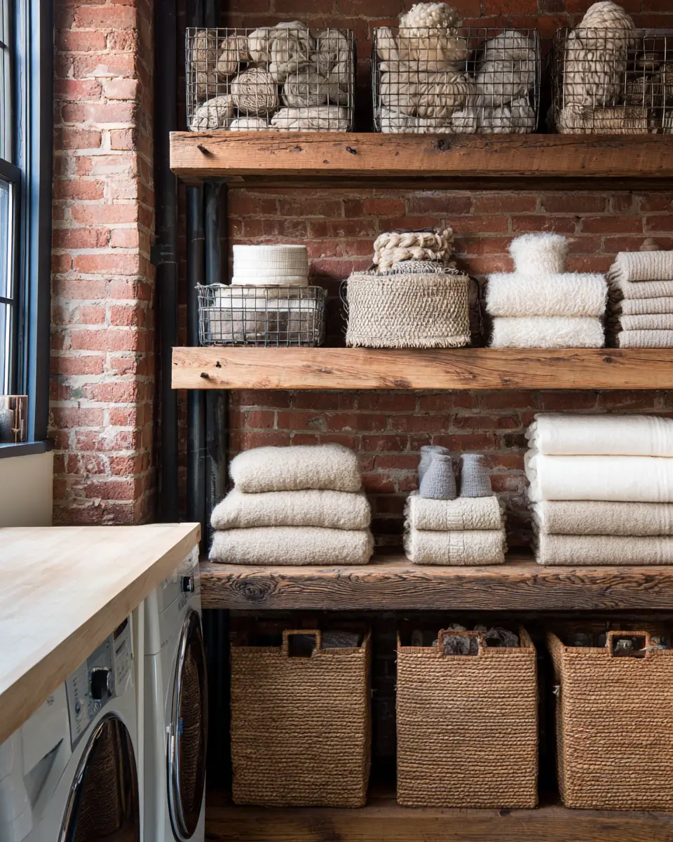 Warm Urban Laundry Room Decor Ideas