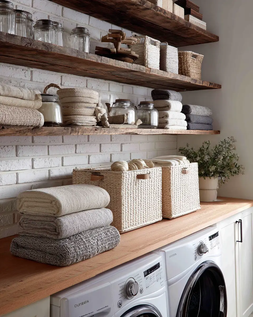 Warm Urban Laundry Room Decor Ideas