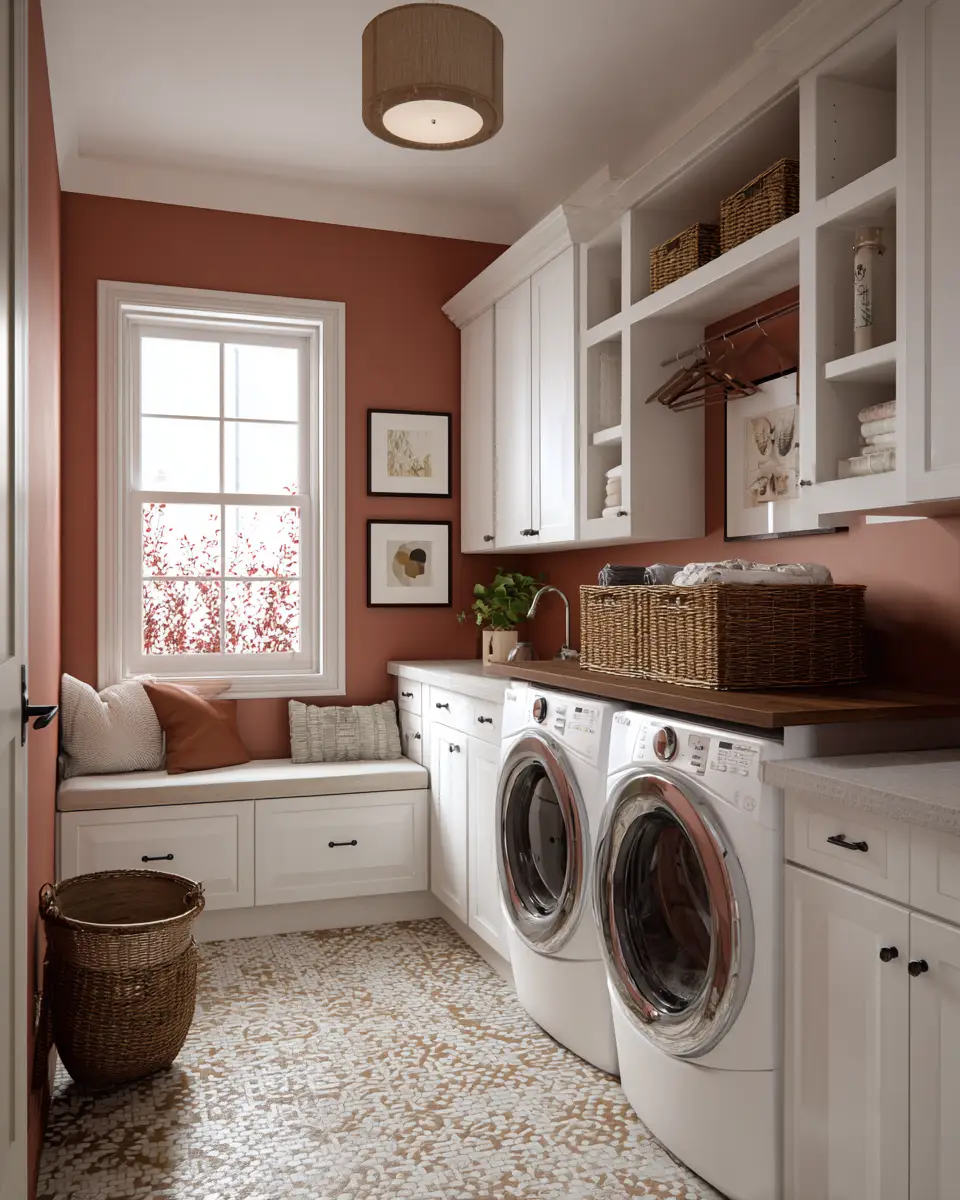Warm Urban Laundry Room Decor Ideas