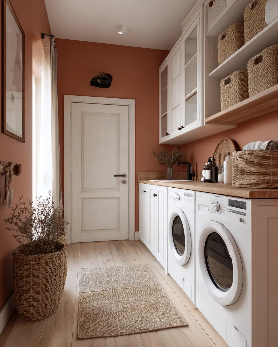 Warm Urban Laundry Room Decor Ideas