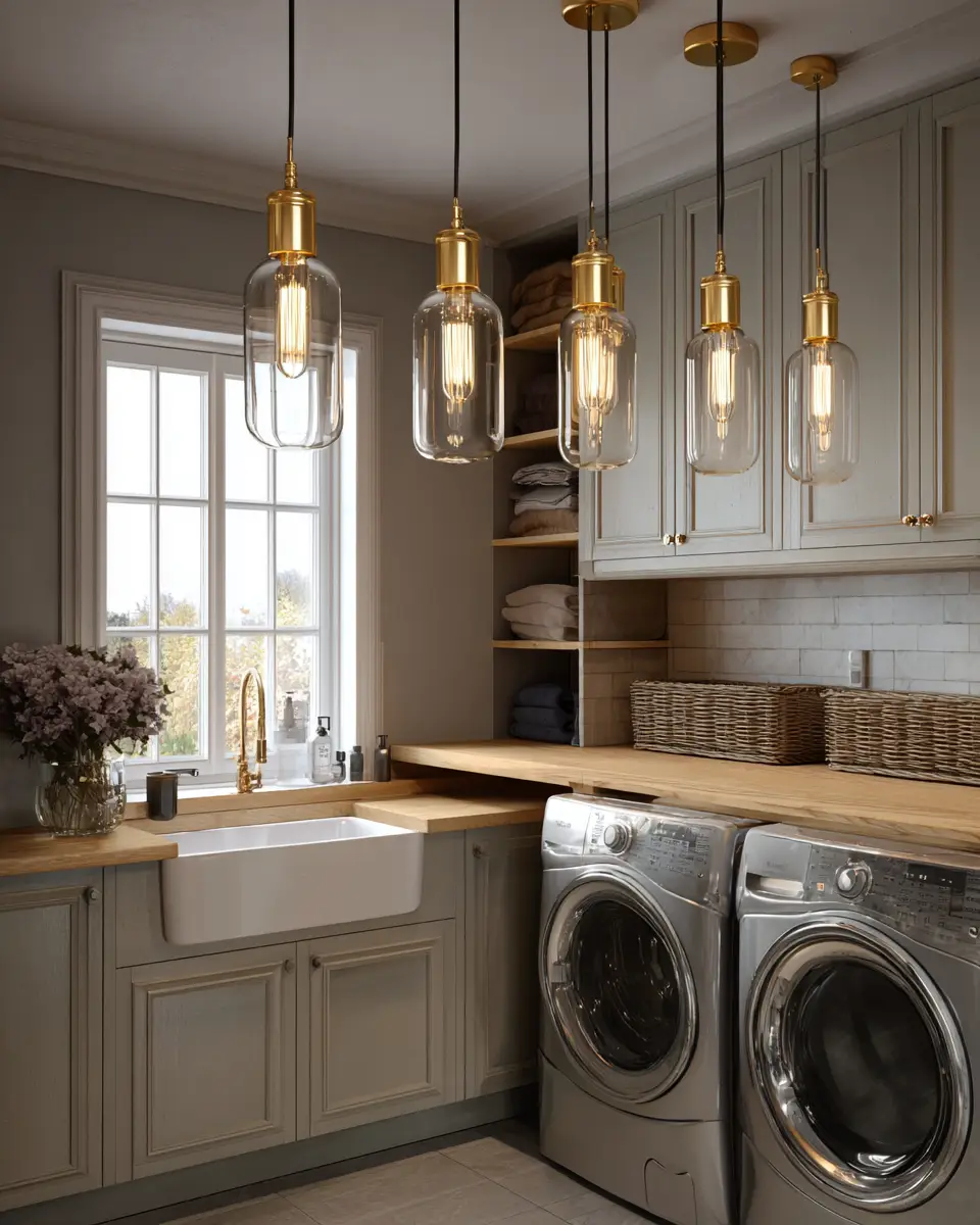Warm Urban Laundry Room Decor Ideas