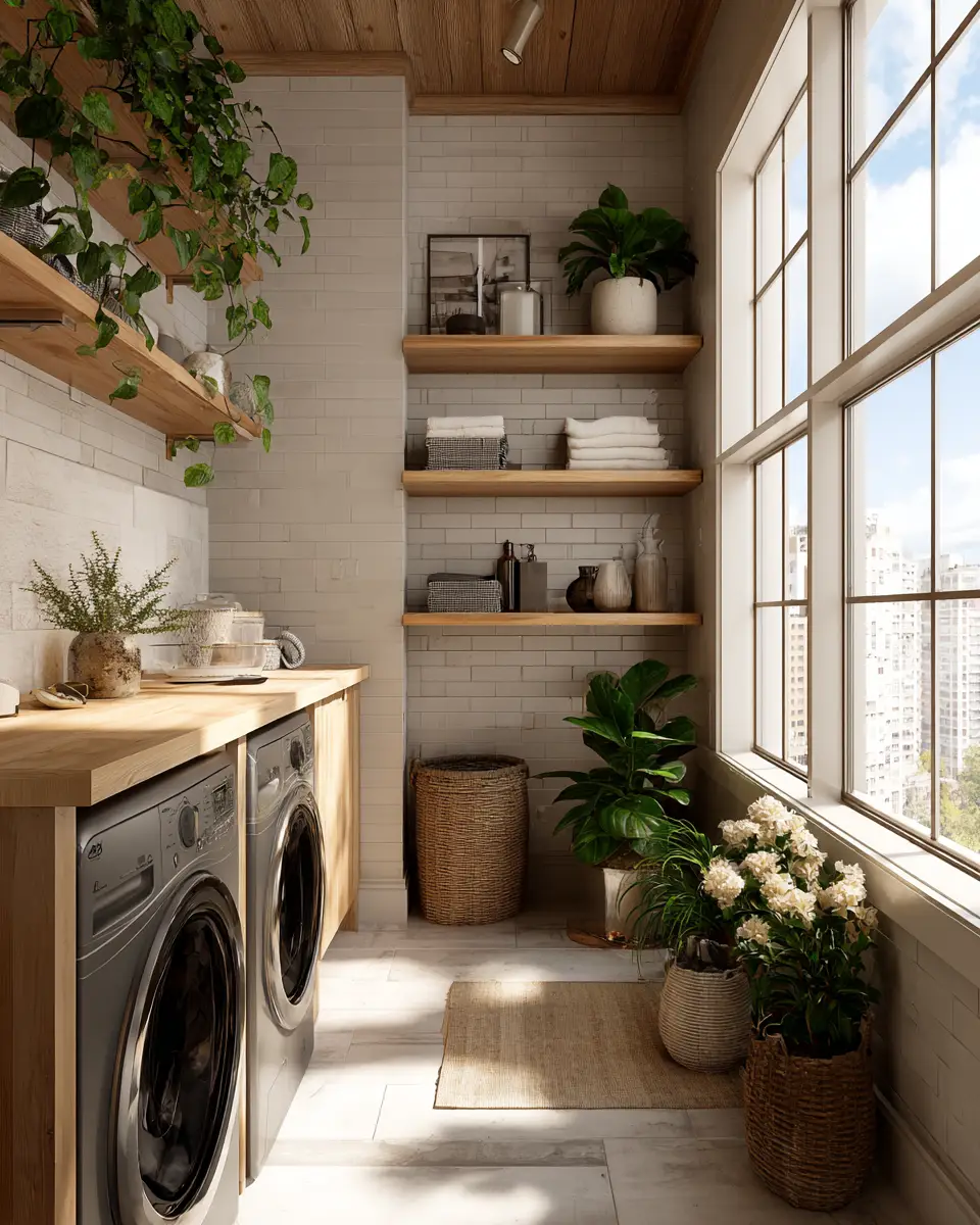 Warm Urban Laundry Room Decor Ideas