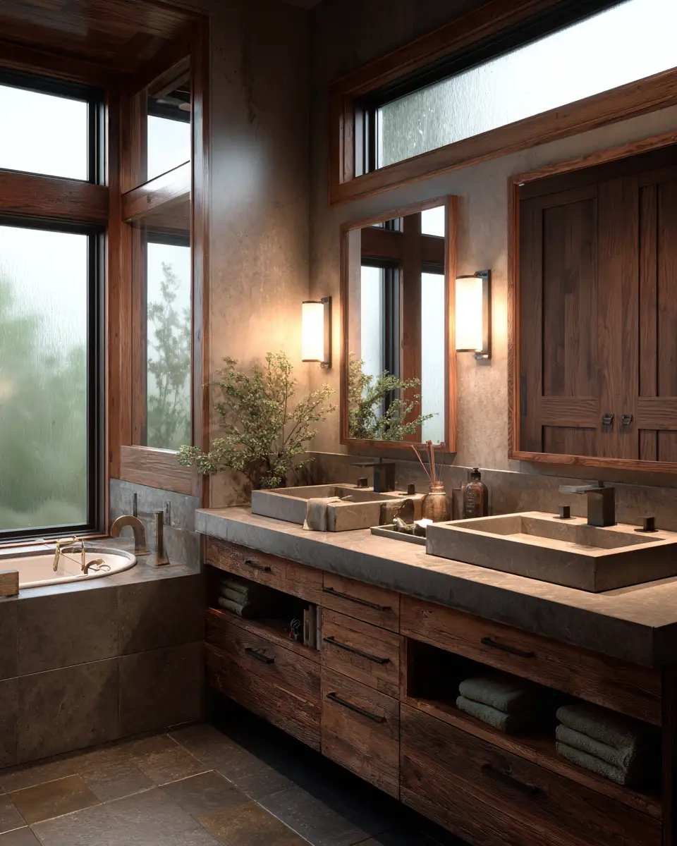 Warm Wood Bathroom Decor Ideas
