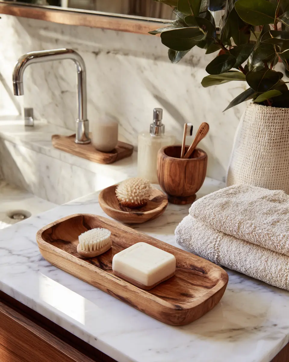 Warm Wood Bathroom Decor Ideas