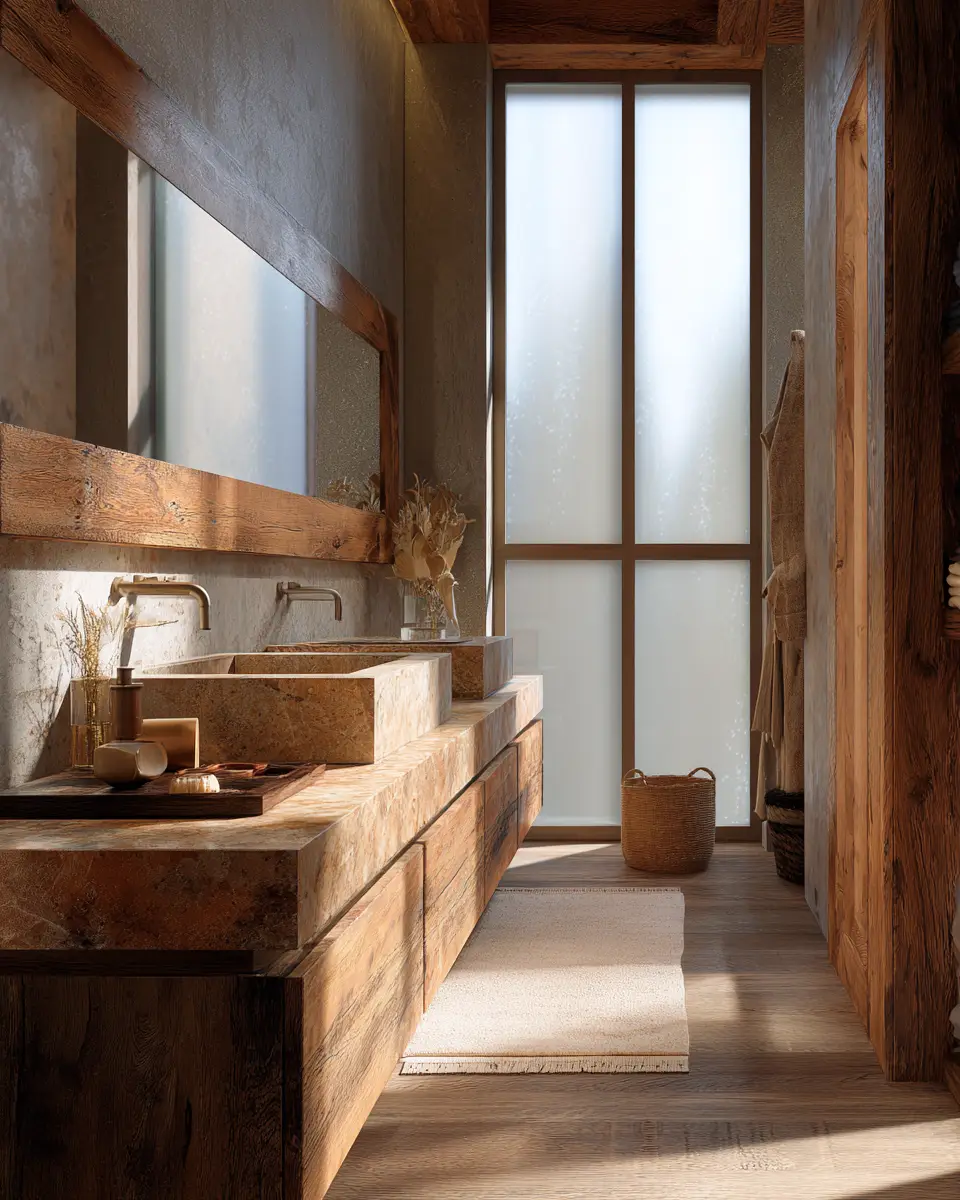 Warm Wood Bathroom Decor Ideas
