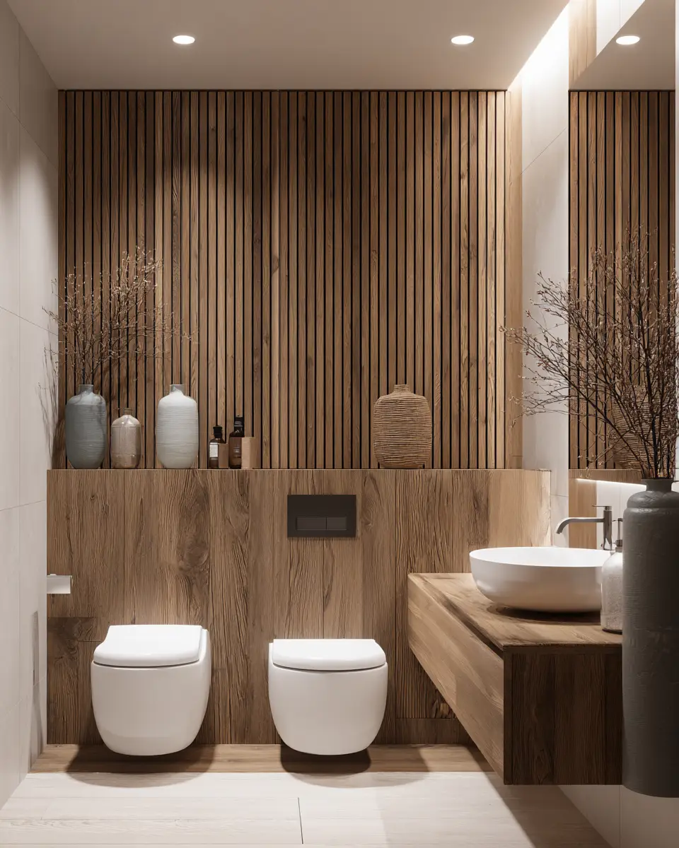 Warm Wood Bathroom Decor Ideas