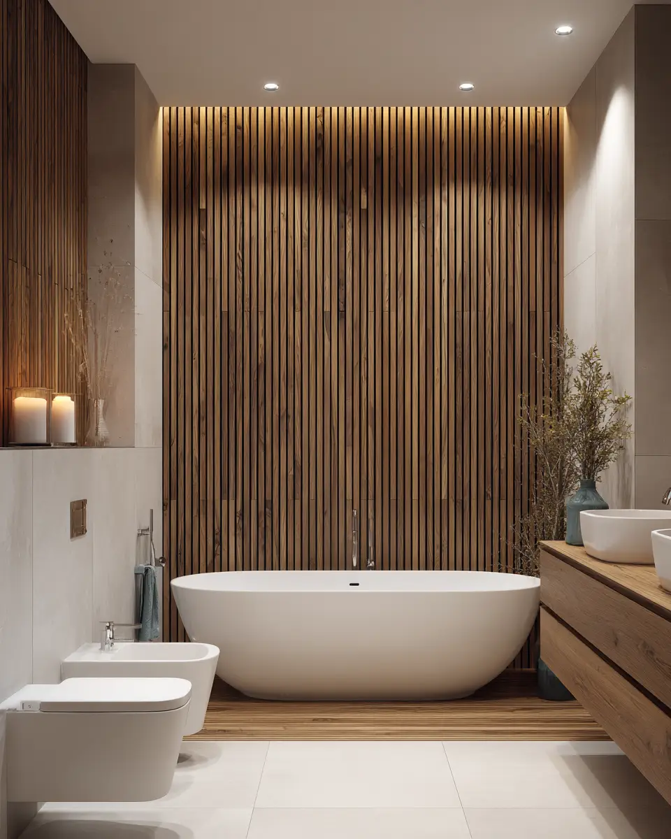 Warm Wood Bathroom Decor Ideas