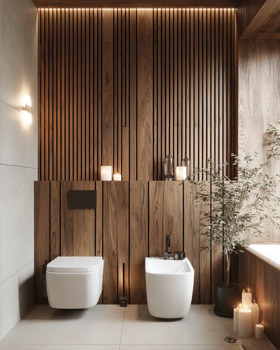 Warm Wood Bathroom Decor Ideas