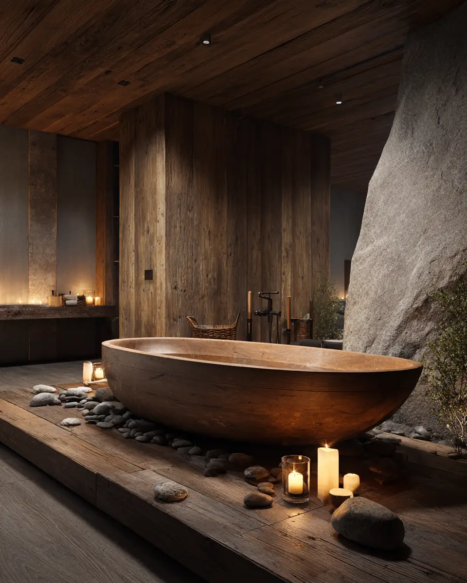 Warm Wood Bathroom Decor Ideas