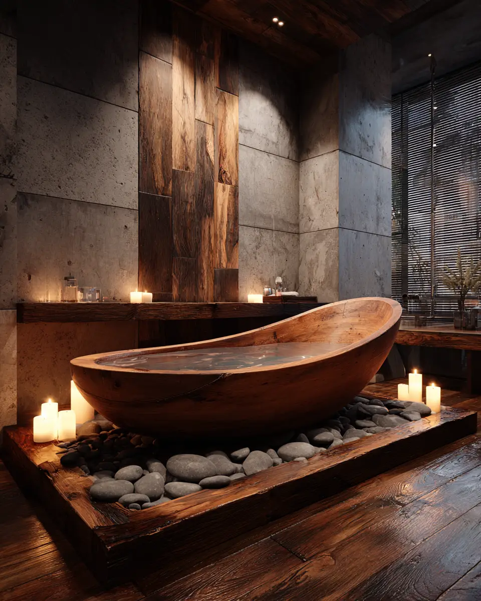 Warm Wood Bathroom Decor Ideas