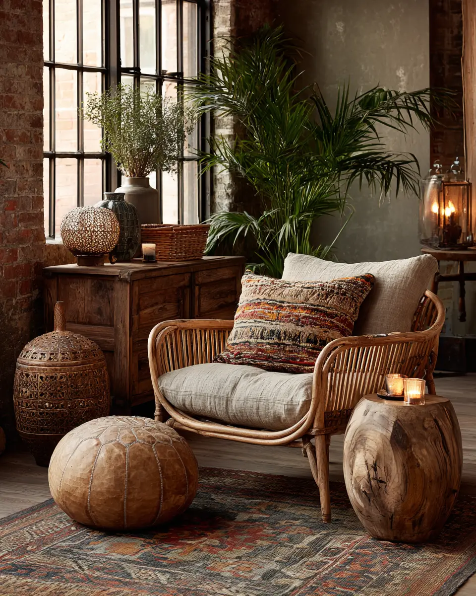 Warm Wood Boho Living Room Decor Ideas
