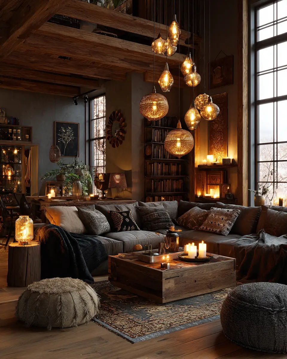 Warm Wood Boho Living Room Decor Ideas