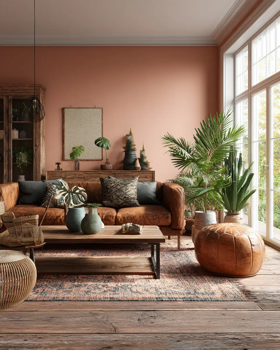 Warm Wood Boho Living Room Decor Ideas