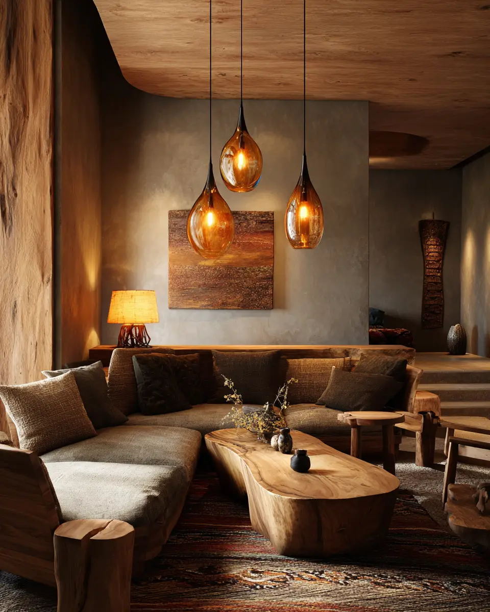 Warm Wood Boho Living Room Decor Ideas