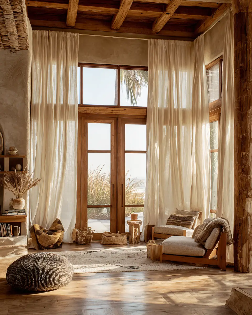 Warm Wood Boho Living Room Decor Ideas