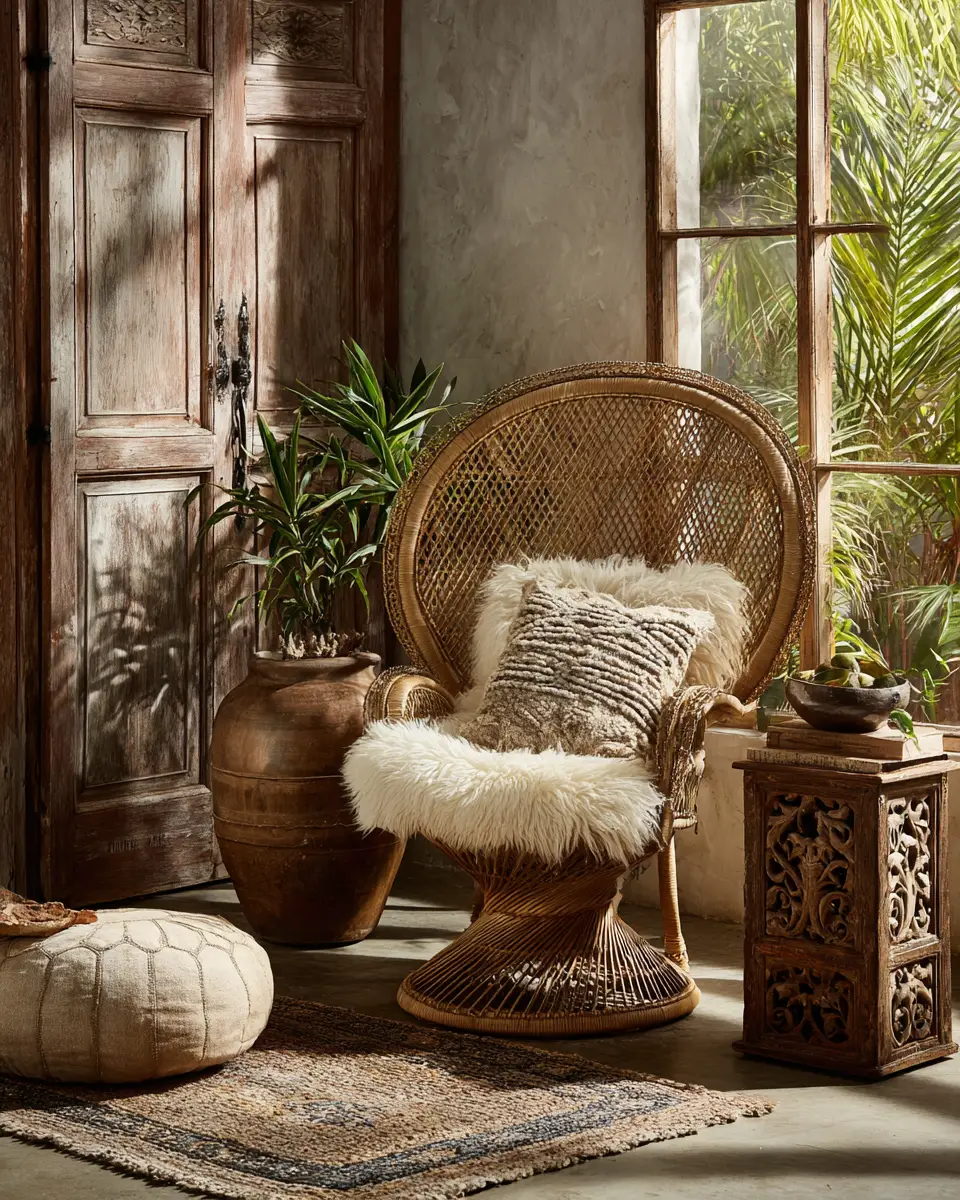 Warm Wood Boho Living Room Decor Ideas