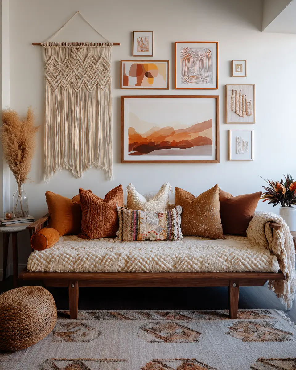 Warm Wood Boho Living Room Decor Ideas