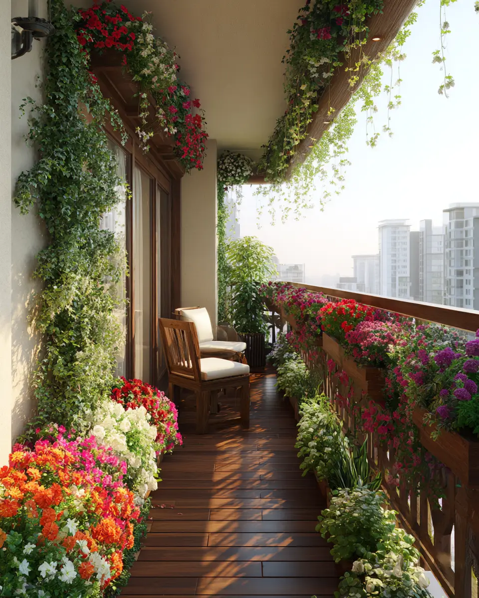 Warm Wood Classic Balcony Decor Ideas