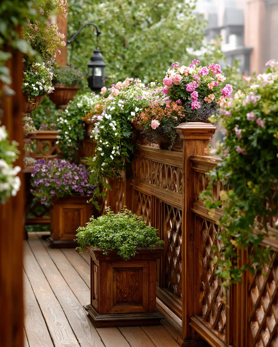 Warm Wood Classic Balcony Decor Ideas