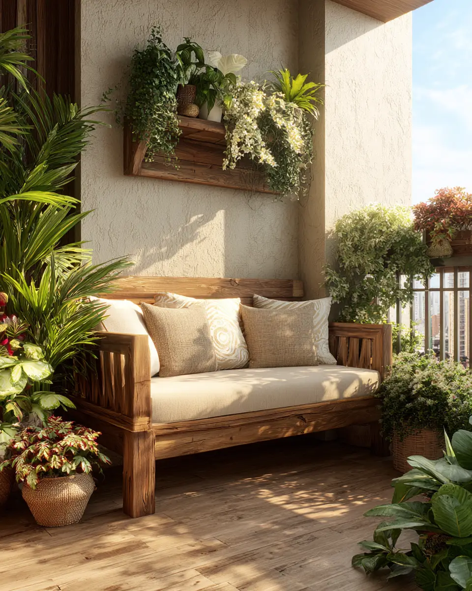 Warm Wood Classic Balcony Decor Ideas