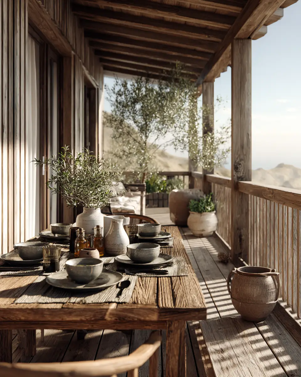 Warm Wood Classic Balcony Decor Ideas