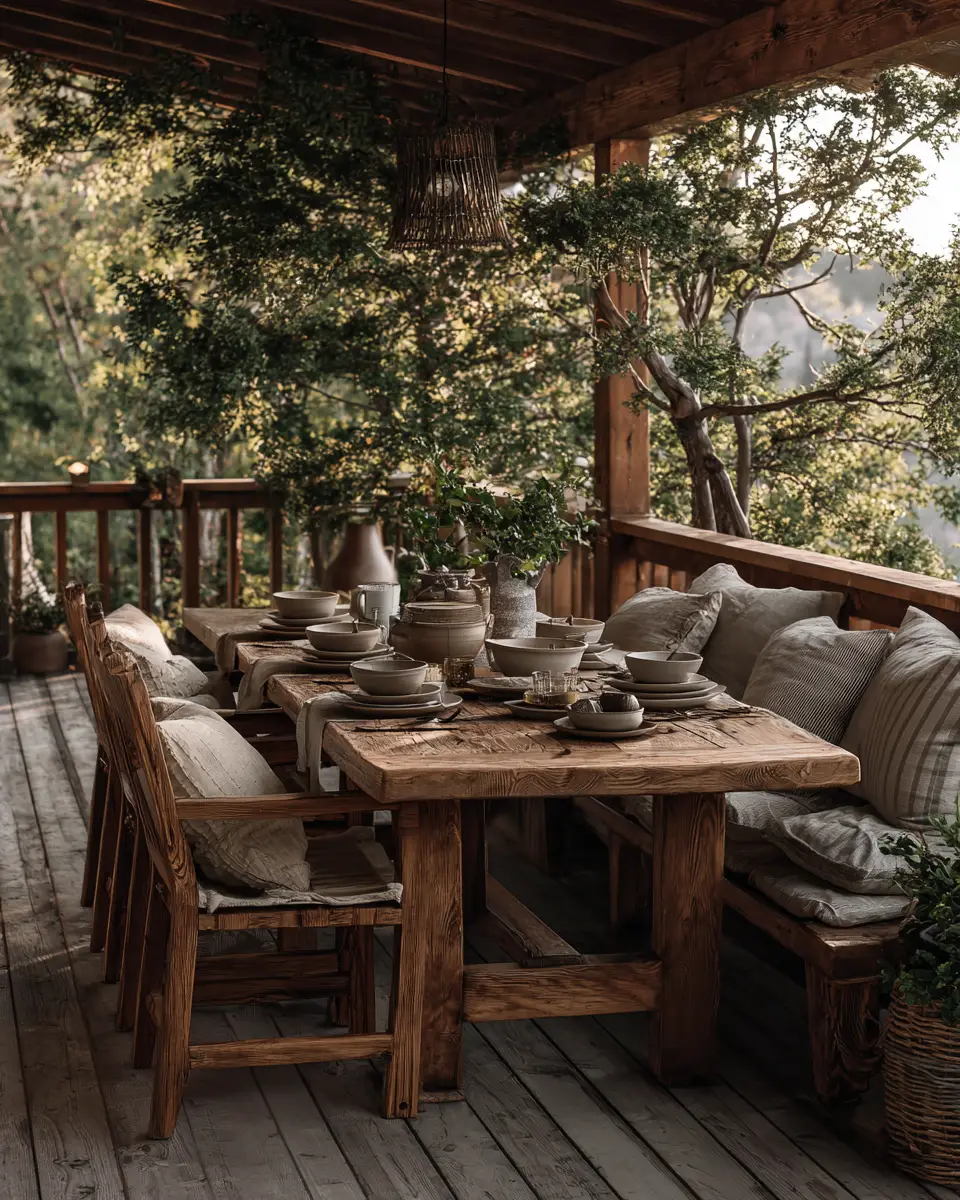 Warm Wood Classic Balcony Decor Ideas