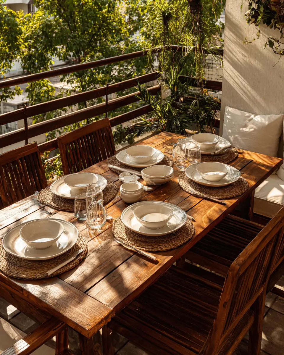 Warm Wood Classic Balcony Decor Ideas