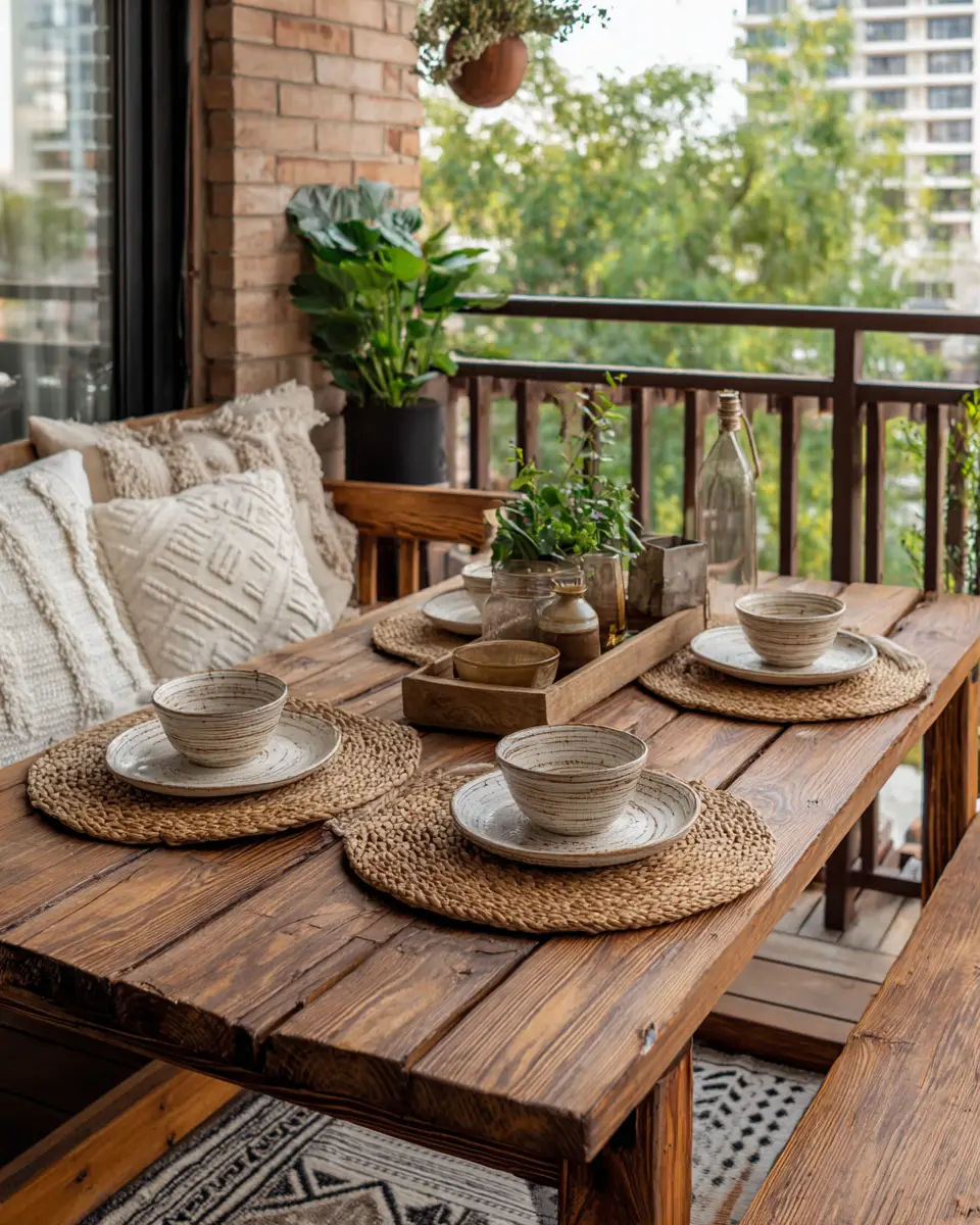 Warm Wood Classic Balcony Decor Ideas