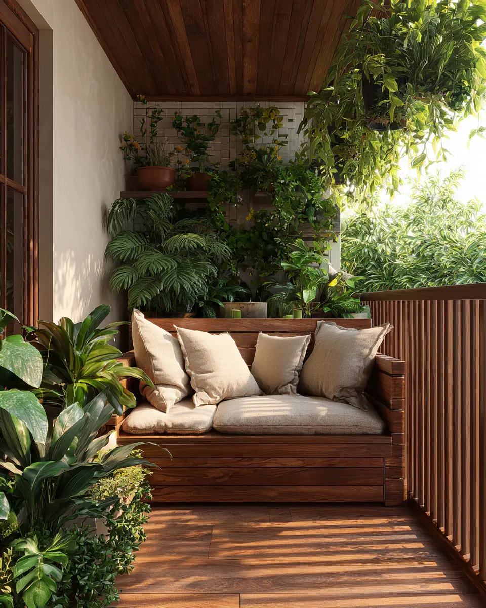 Warm Wood Classic Balcony Decor Ideas