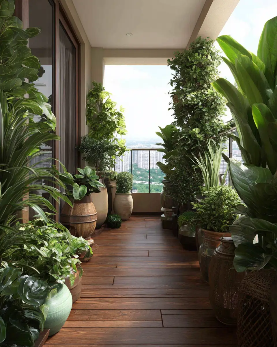 Warm Wood Classic Balcony Decor Ideas