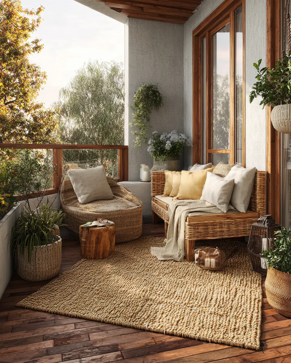 Warm Wood Classic Balcony Decor Ideas