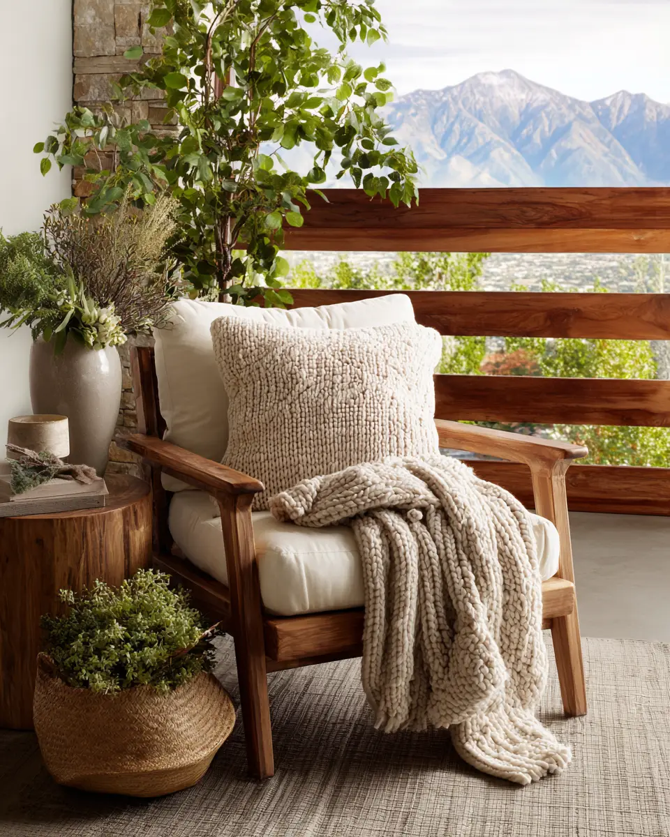 Warm Wood Classic Balcony Decor Ideas