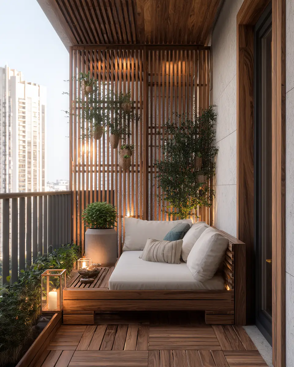 Warm Wood Classic Balcony Decor Ideas