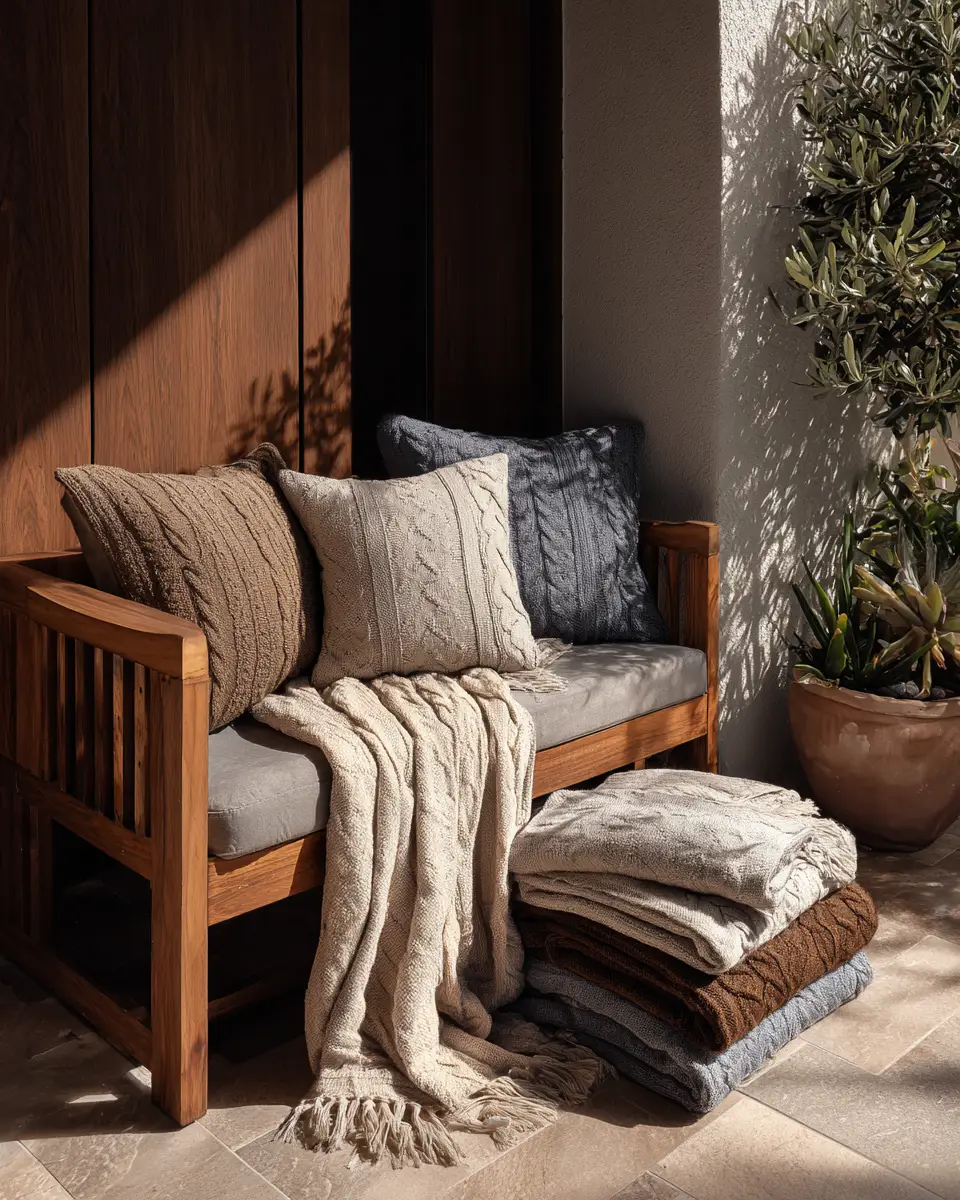 Warm Wood Classic Balcony Decor Ideas