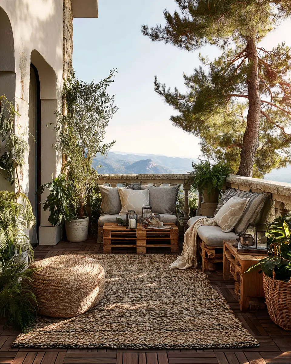 Warm Wood Classic Balcony Decor Ideas