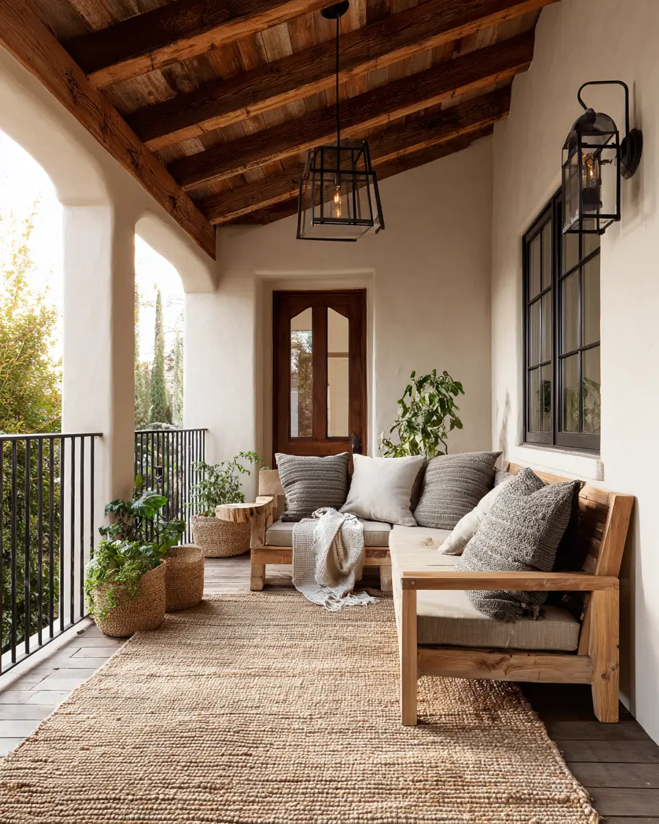 Warm Wood Classic Balcony Decor Ideas