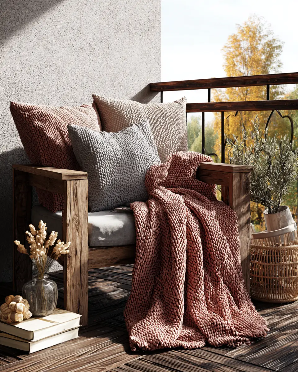 Warm Wood Classic Balcony Decor Ideas