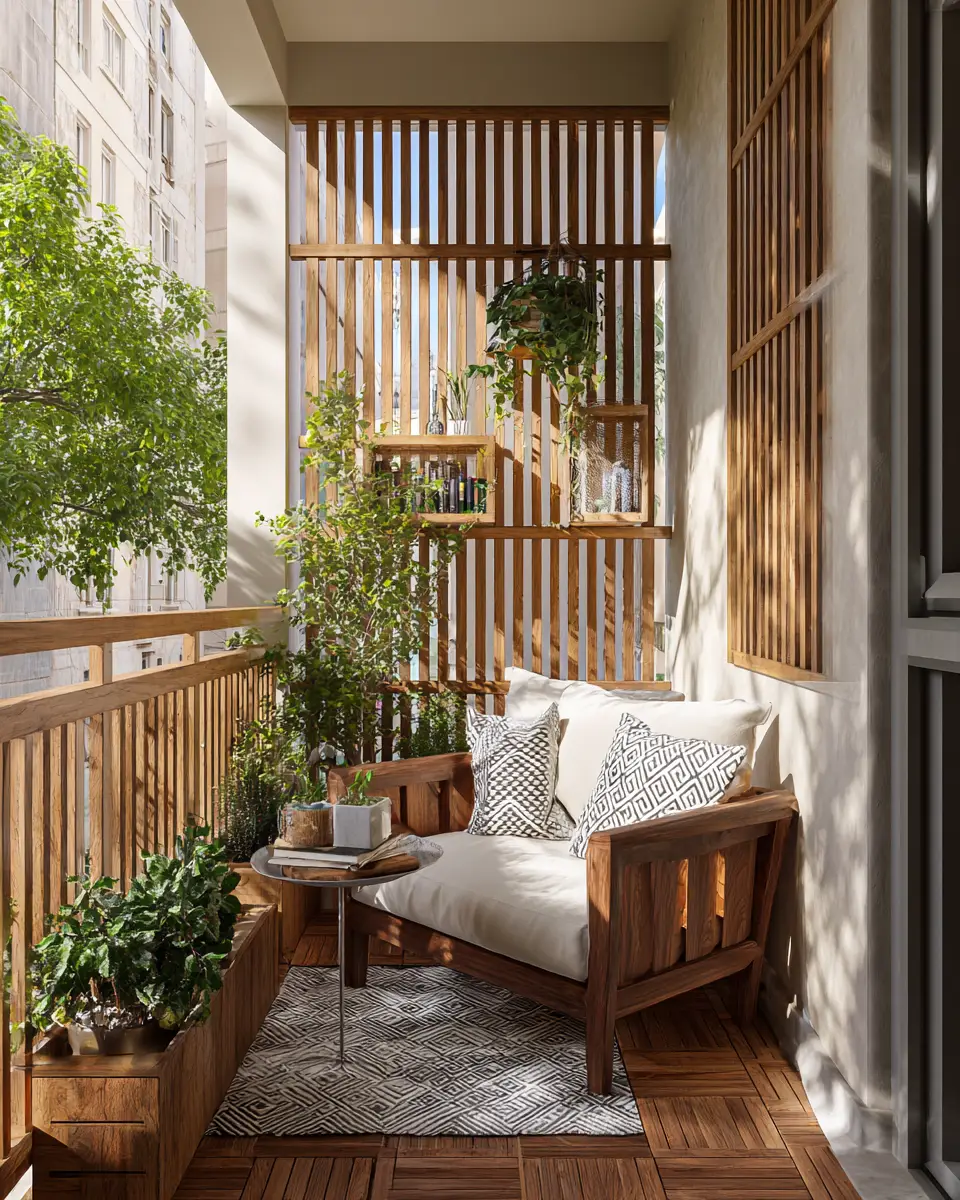Warm Wood Classic Balcony Decor Ideas