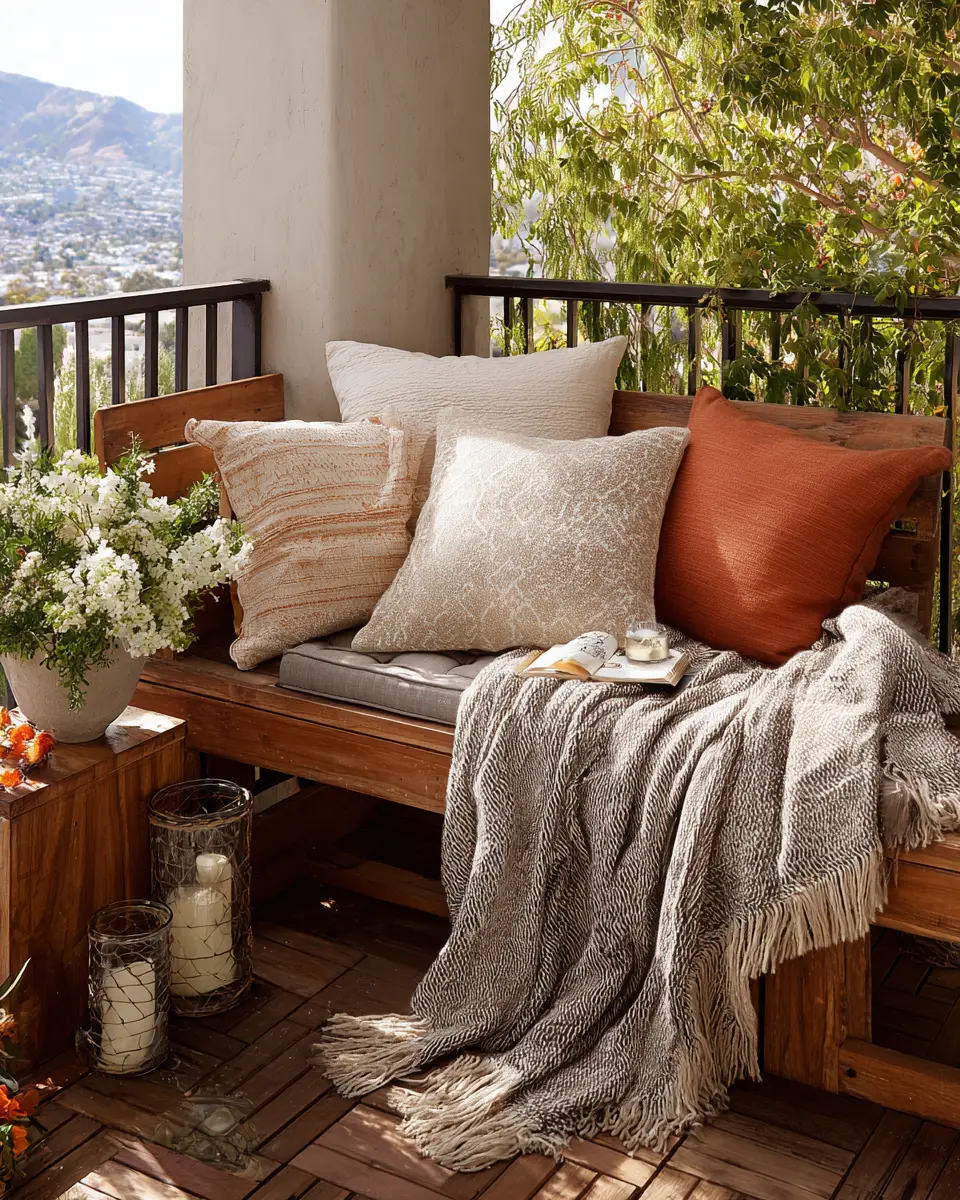 Warm Wood Classic Balcony Decor Ideas