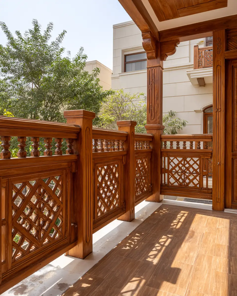 Warm Wood Classic Balcony Decor Ideas