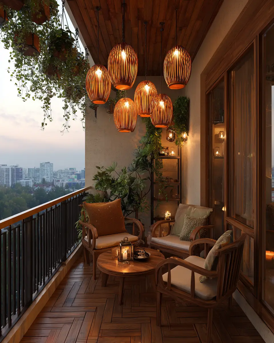 Warm Wood Classic Balcony Decor Ideas