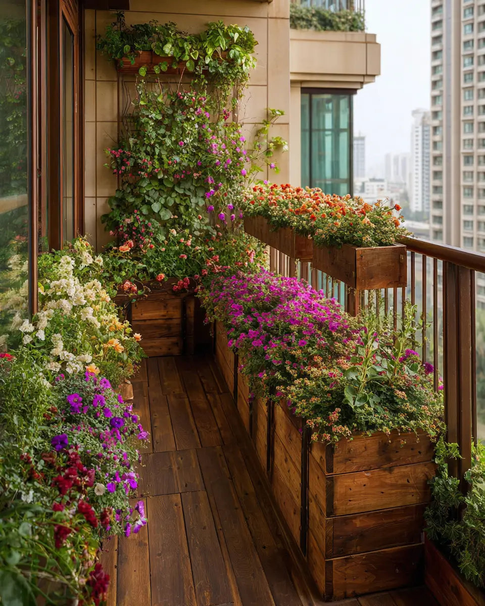 Warm Wood Classic Balcony Decor Ideas