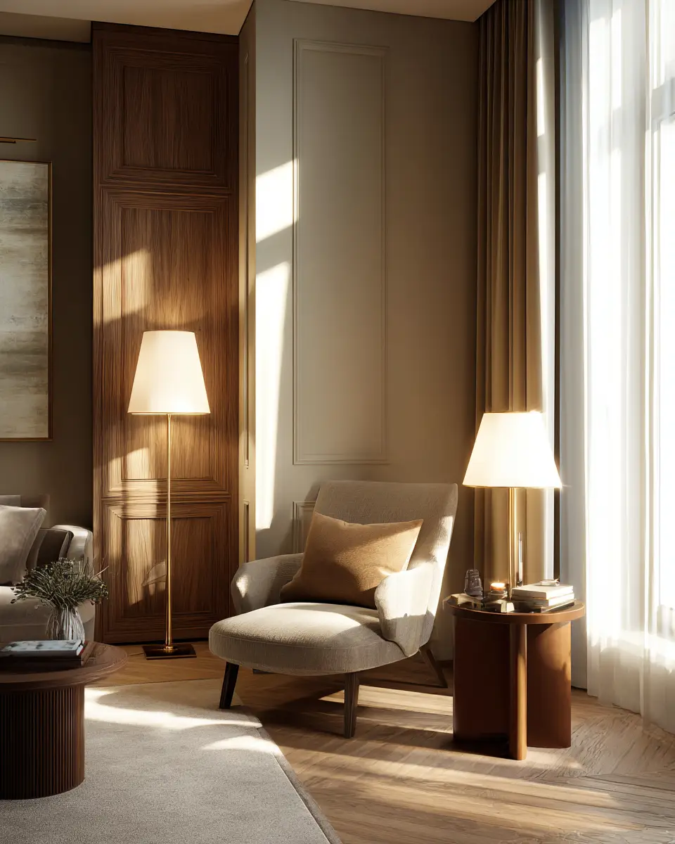 Warm Wood Contemporary Living Room Decor Ideas