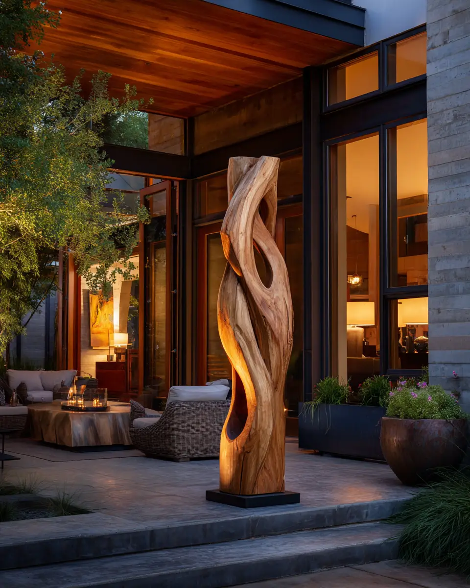 Warm Wood Contemporary Patio Decor Ideas