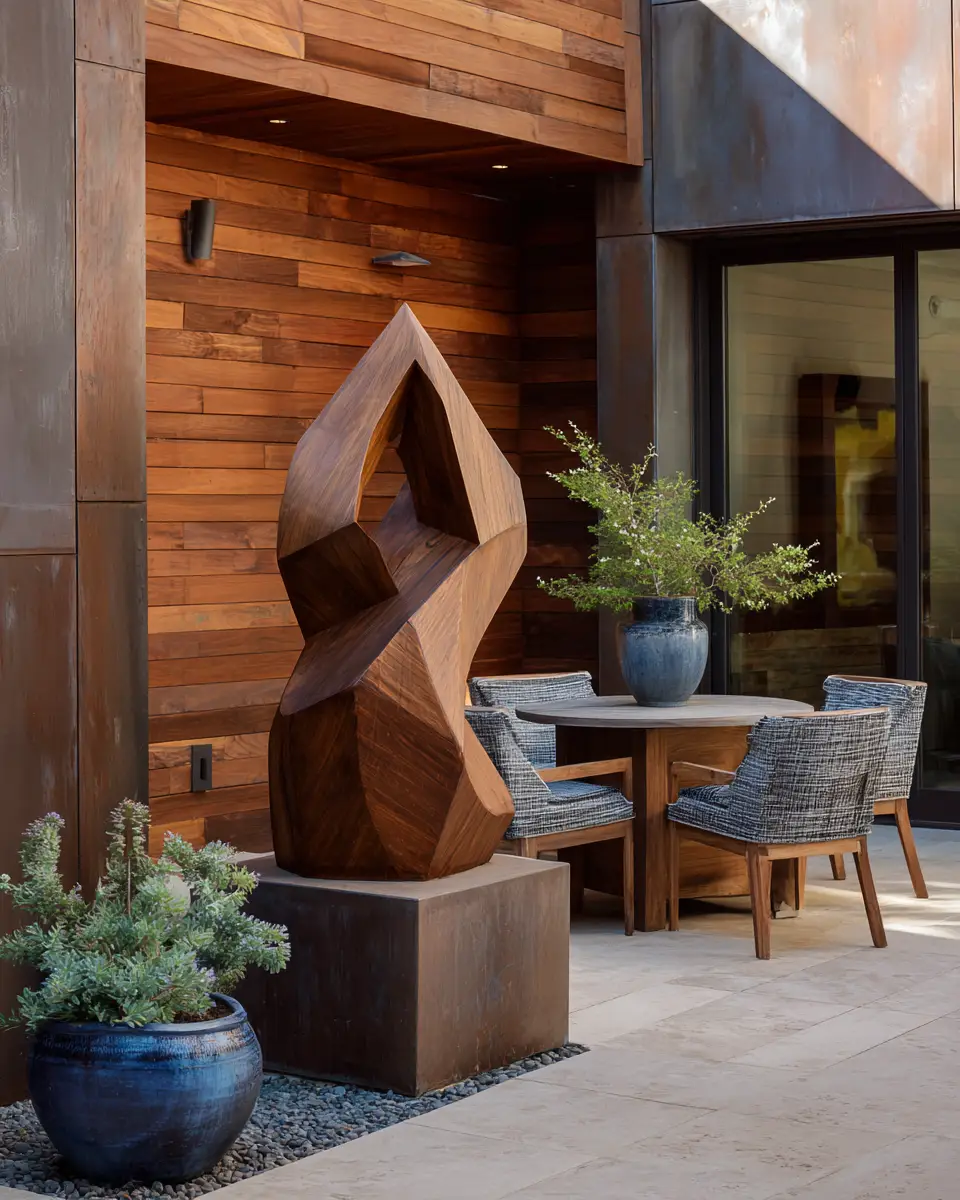 Warm Wood Contemporary Patio Decor Ideas
